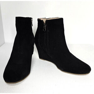 Women's Boden BLACK Suede Wedge Heel Booties Boots Sizes EU 39